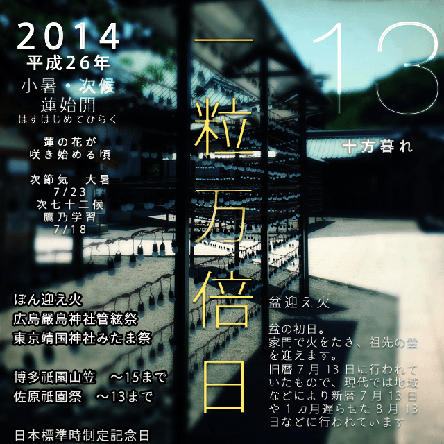 7月13日 靖国神社