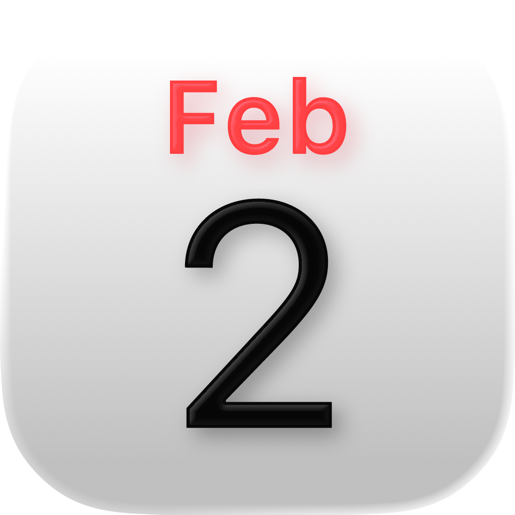 iPhoneアイコンカレンダー　文字色赤