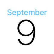 iPhoneアイコンカレンダー　iOS13 ブルー文字
