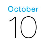 iPhoneアイコンカレンダー　iOS8 ブルー文字