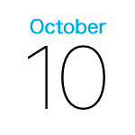 iPhoneアイコンカレンダー　iOS9 ブルー文字