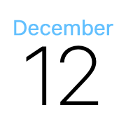 iPhoneアイコンカレンダー　iOS13 ブルー文字
