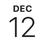 iPhoneアイコンカレンダー　iOS18 黒文字