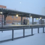 冬の早朝稚内駅