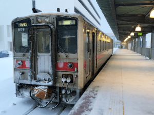 キハ54 雪の稚内駅