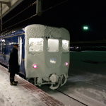 北斗星　雪まみれ函館　カニ