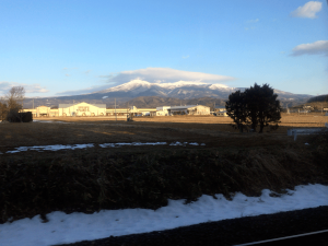 北斗星車窓　福島　吾妻連峰