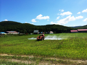 石北本線車窓　農場