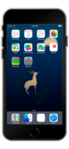 iPhone月に鹿萩図、和風の壁紙