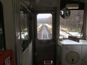 宗谷本線雪景色後ろ車窓