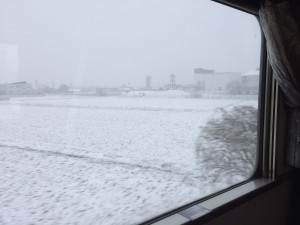 北斗星車窓　雪景色