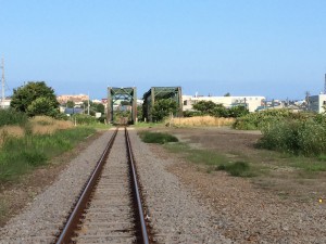 線路上から増毛方を見る