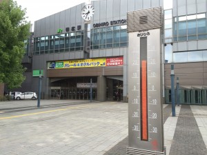 帯広駅前の温度計