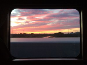 北斗星　朝焼けを迎える