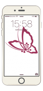 和風家紋の壁紙「HOLIDAY 1」中陰桐飛び蝶