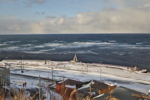 宗谷丘陵から宗谷岬を望む