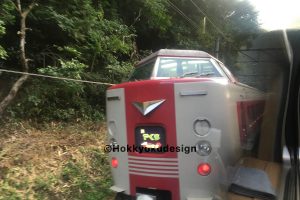 サンライズ出雲92号から見る特急やくも・伯備線　布原駅