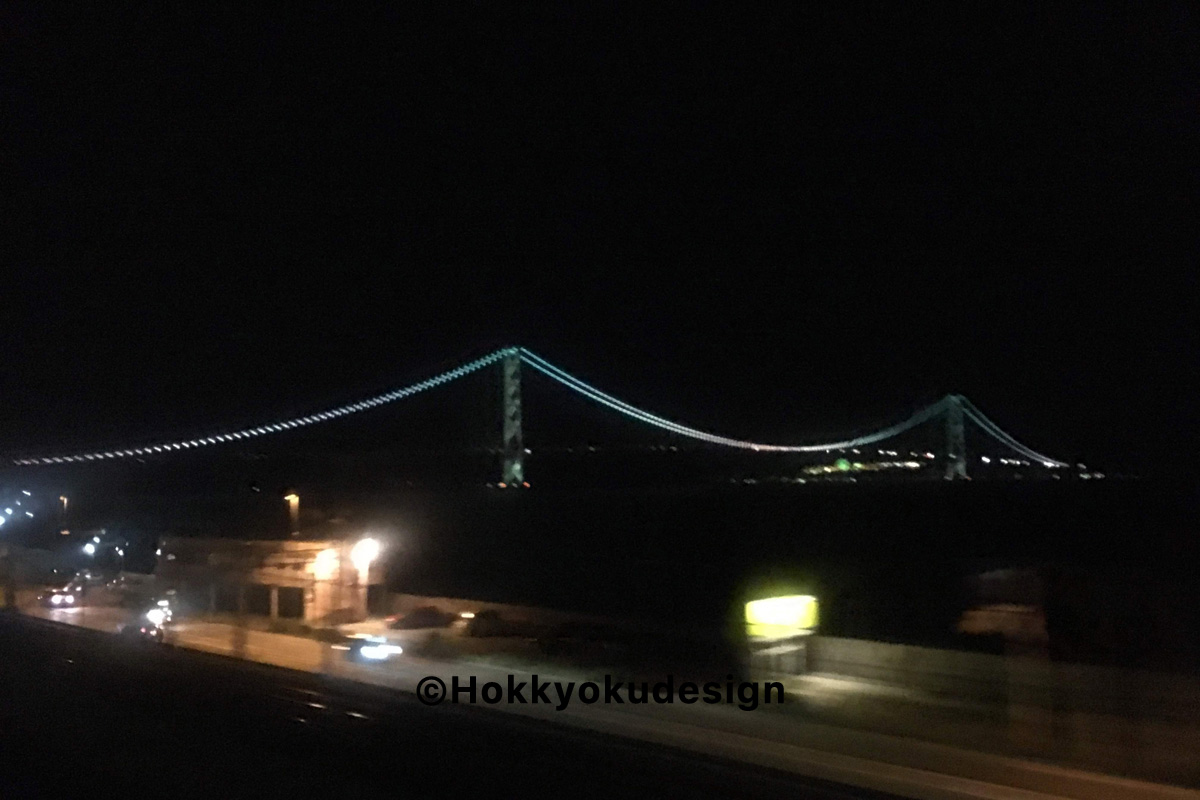 サンライズ出雲92号から明石海峡大橋