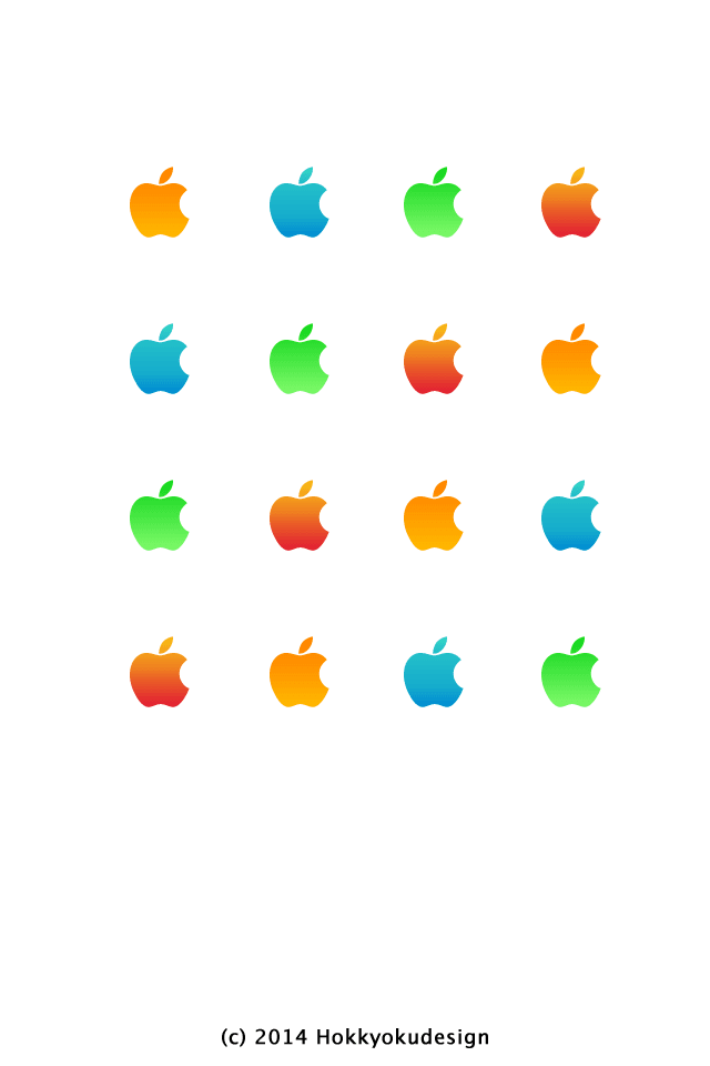 壁紙スペシャル　iPhone4,4s　Appleマーク　カラフル